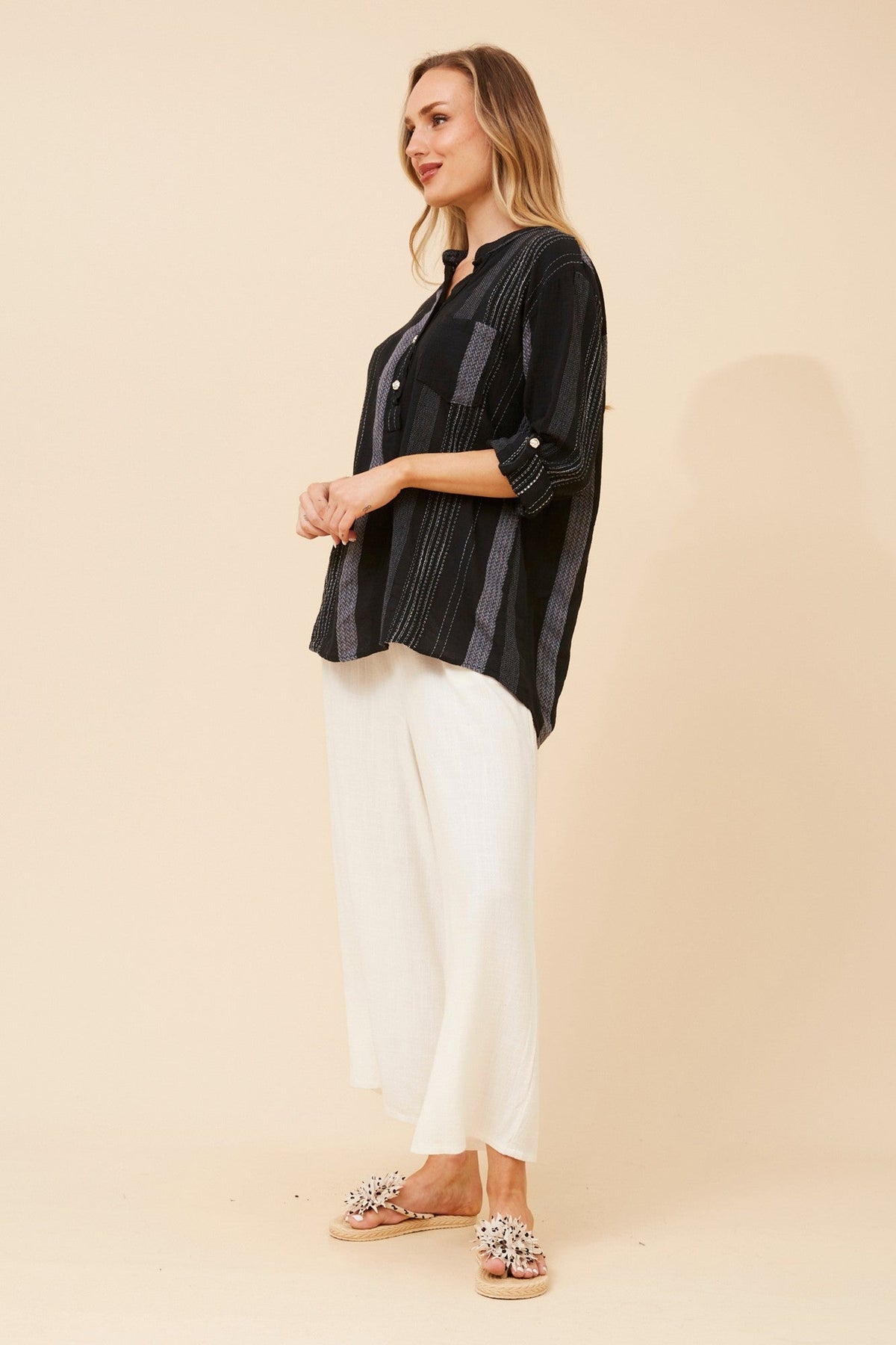 ROSETTA JAQUARD TOP (Black)