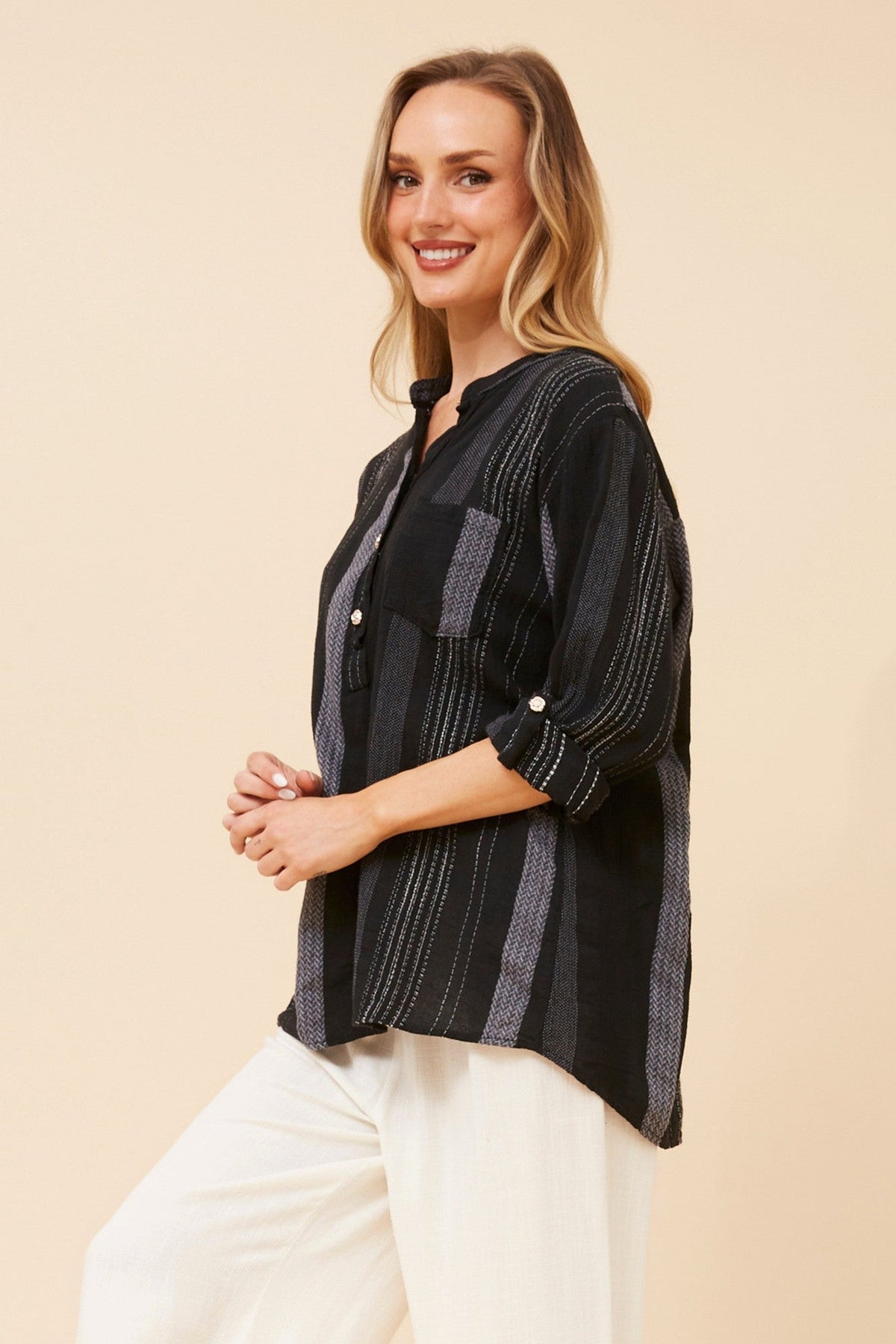 ROSETTA JAQUARD TOP (Black)