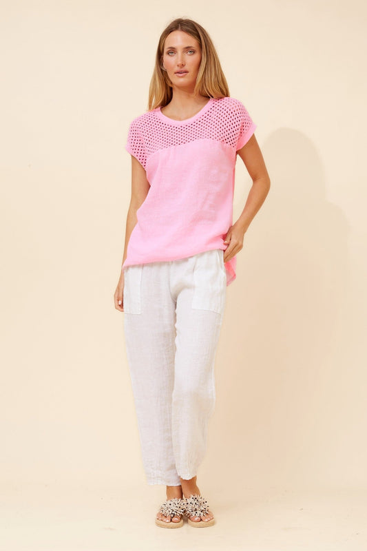 BOTTEGA MODA ORAH LINEN TOP (Eucalyptus)
