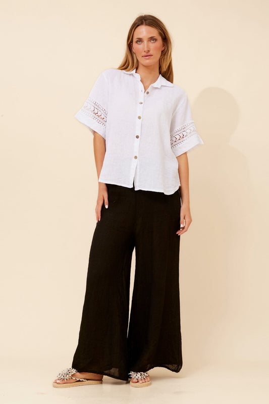 BOTTEGA MODA IRMA LINEN SHIRT (White)