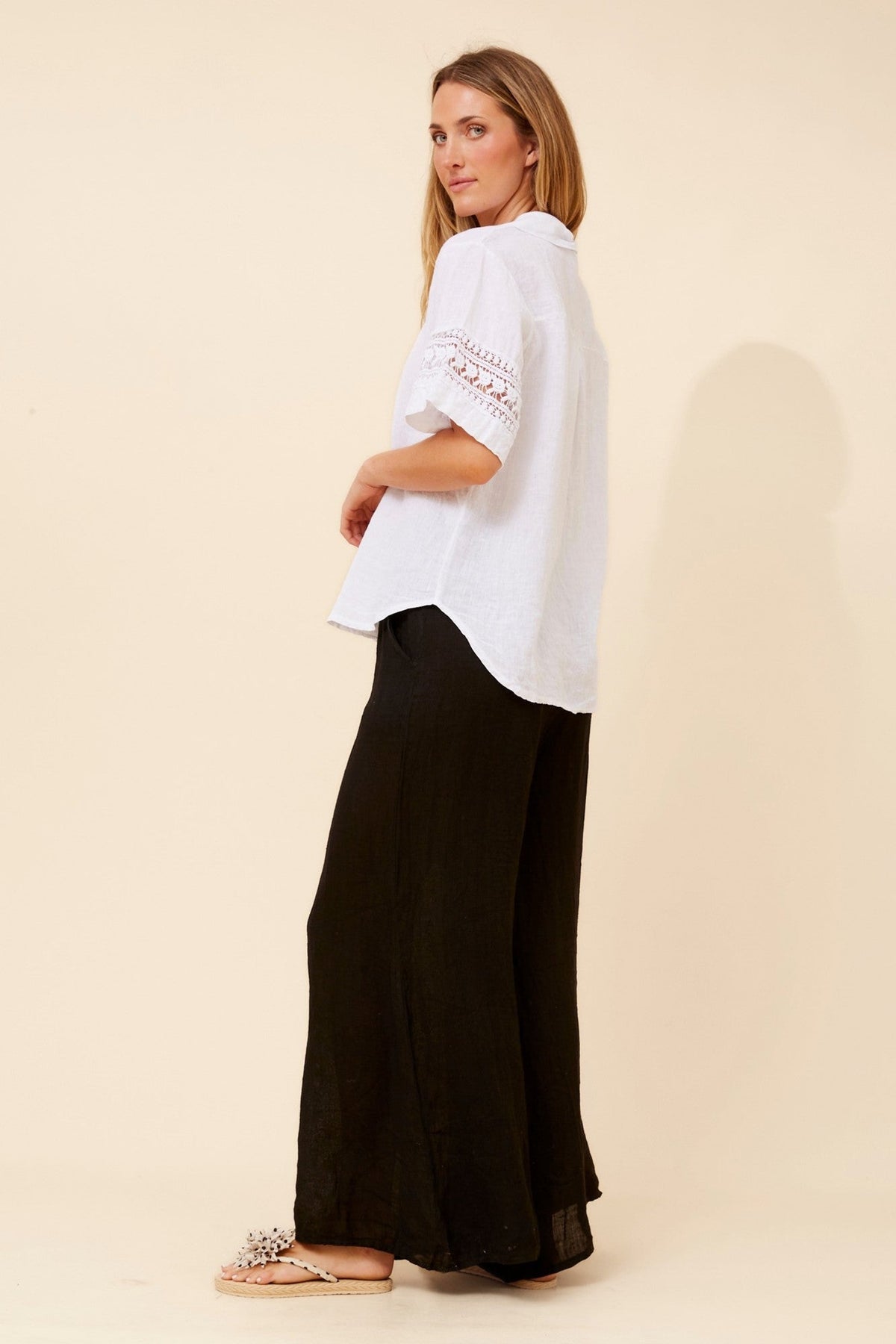 BOTTEGA MODA IRMA LINEN SHIRT (White)