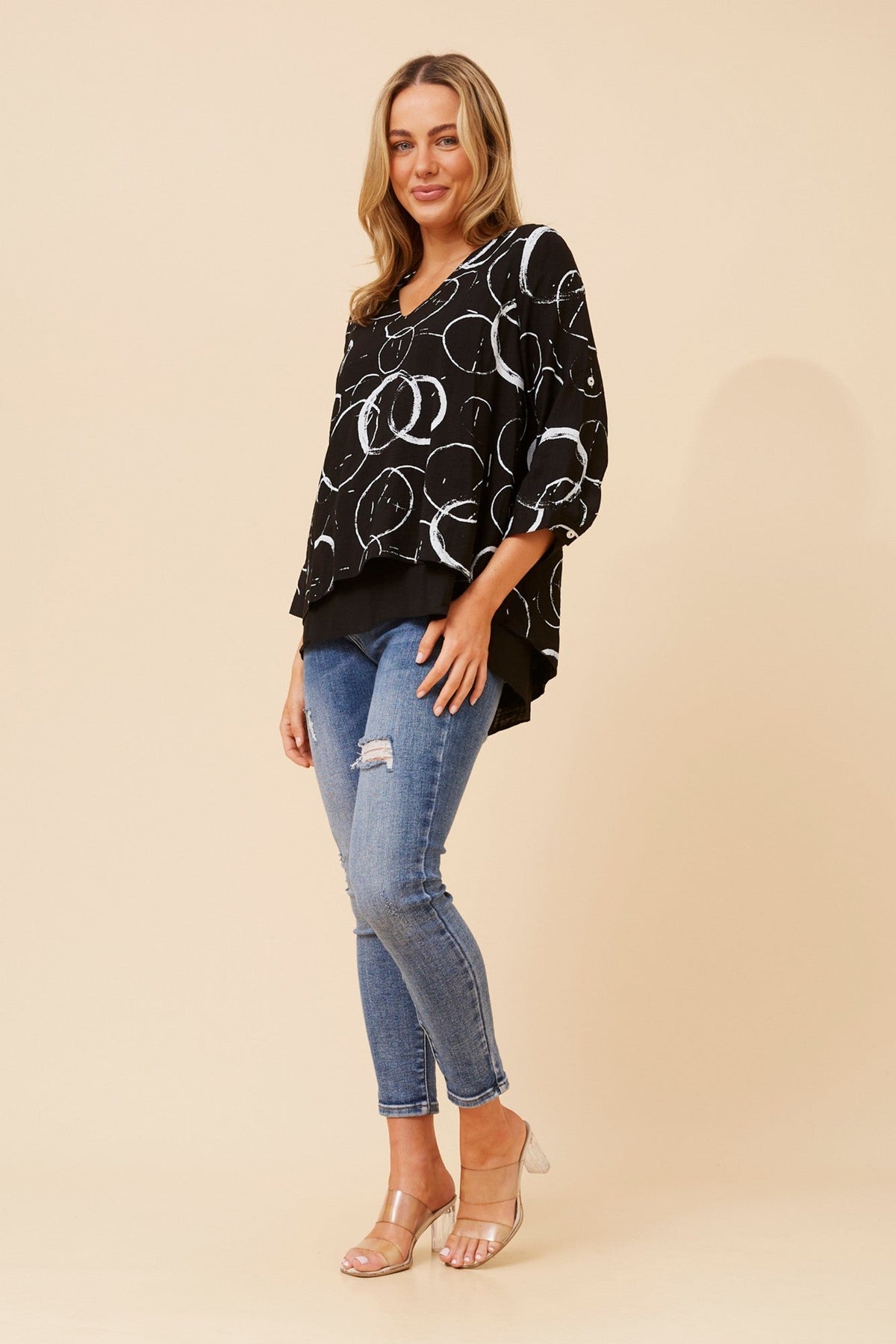 LORETO DOUBLE LAYER TOP (Black)