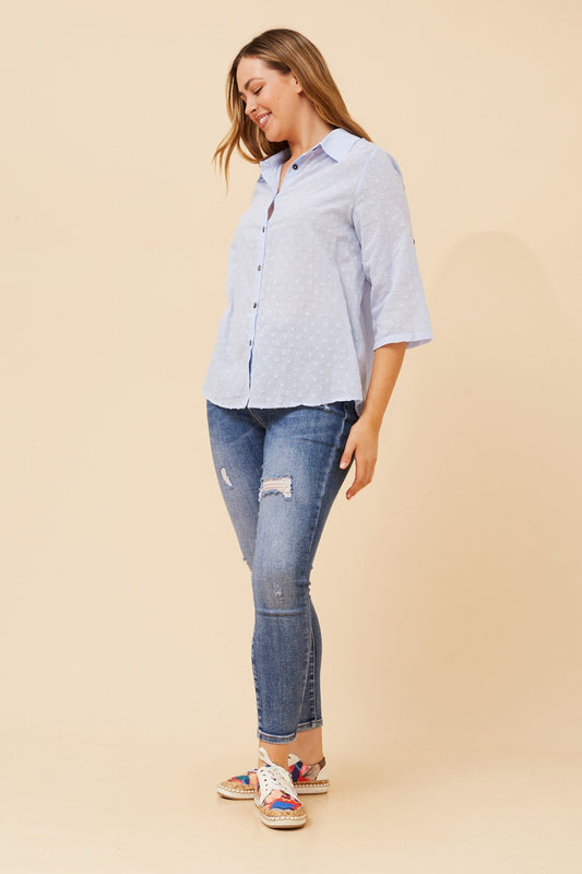 PEPPI SWISS-DOTS SHIRT (Skylight)