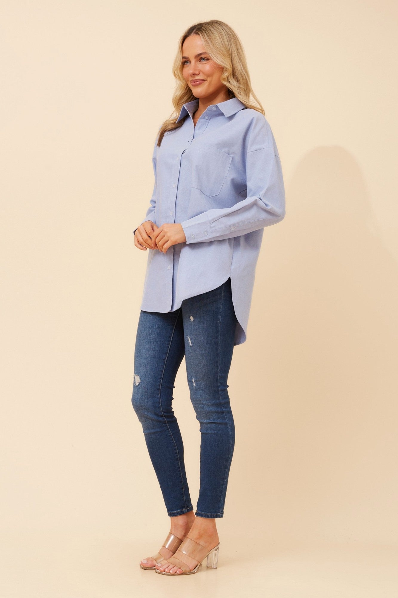 TILLIE SOLID SHIRT (Blue)