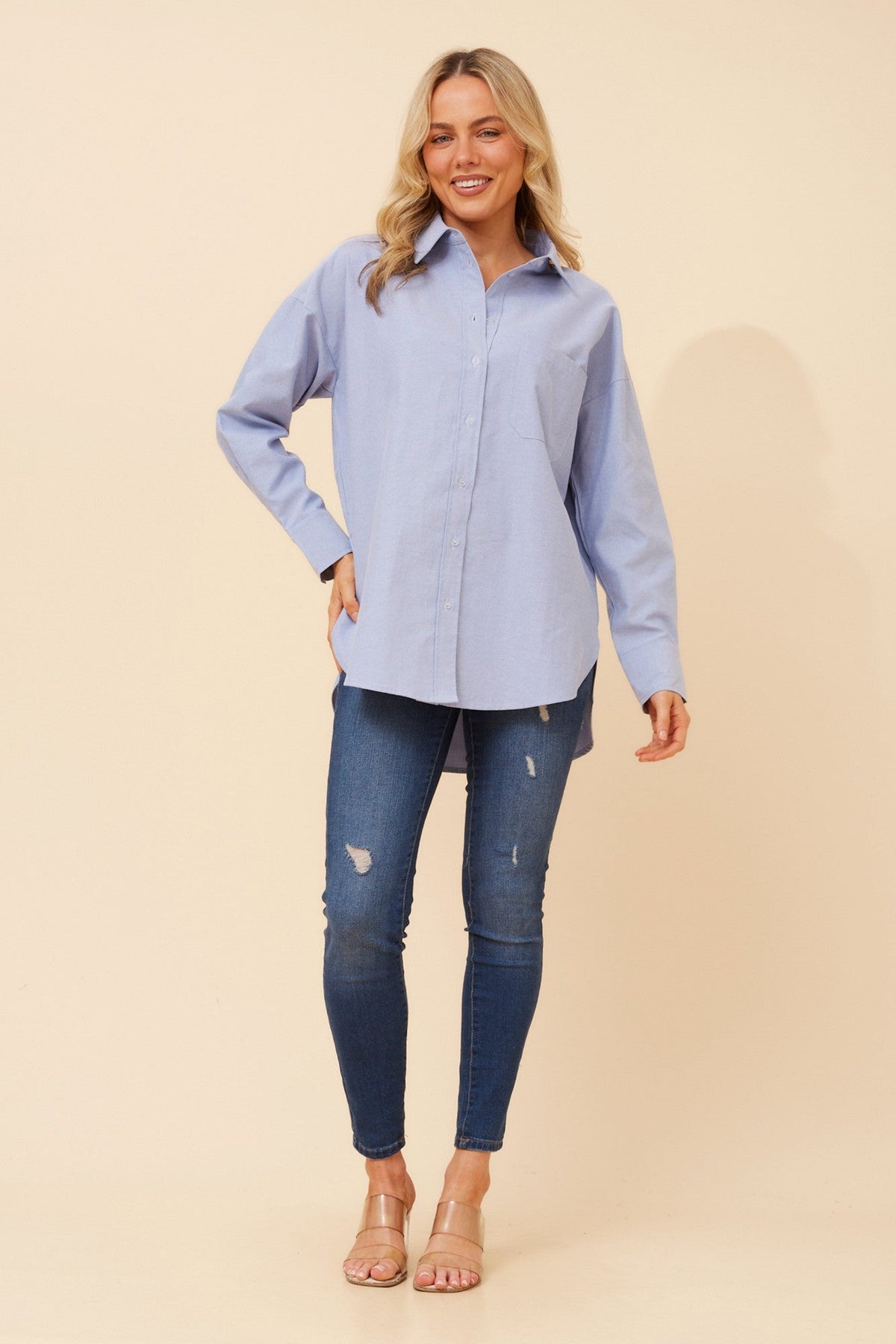 TILLIE SOLID SHIRT (Blue)