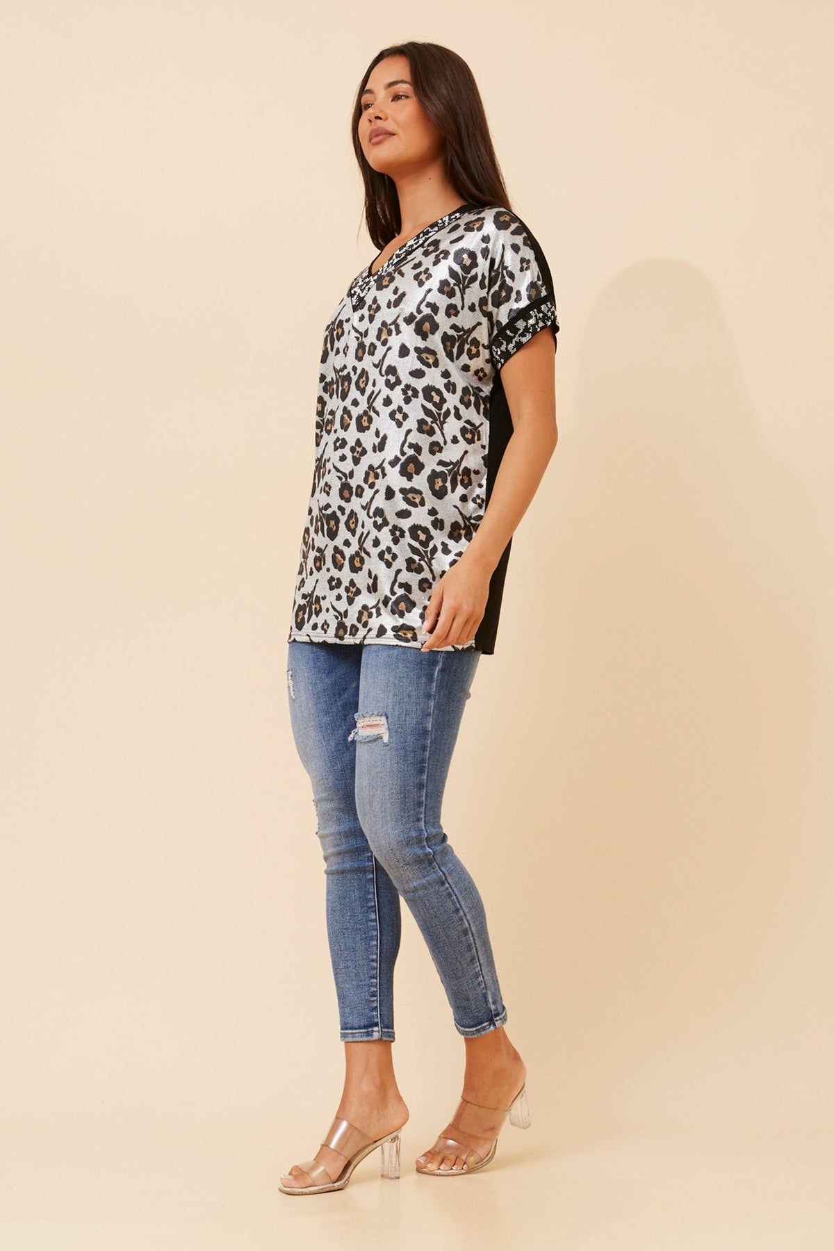 LUNETTE ANIMAL PRINT TOP (Silver)