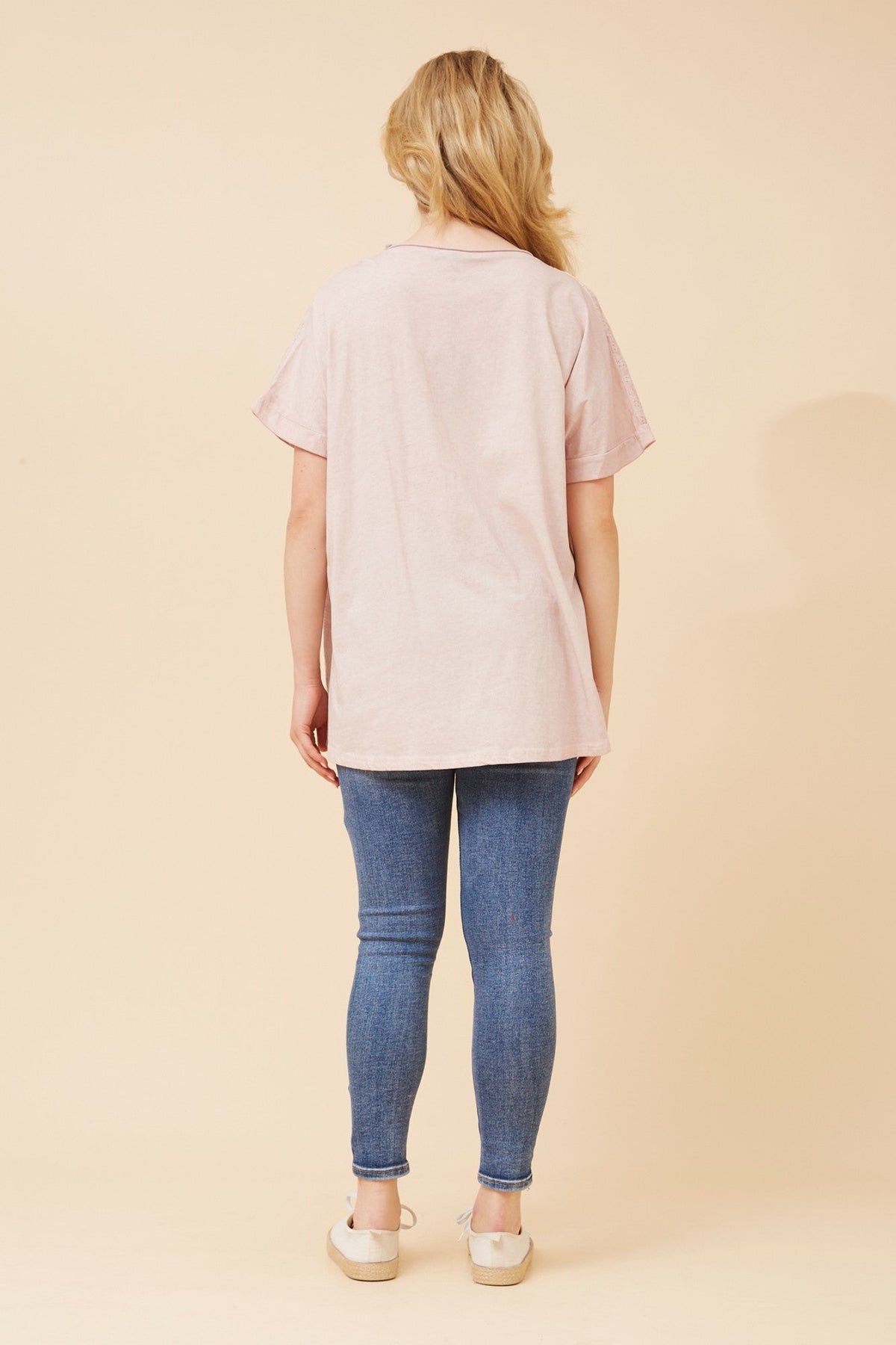 Caroline Morgan Australia DRAI SEQUIN STAR TOP (Pink)