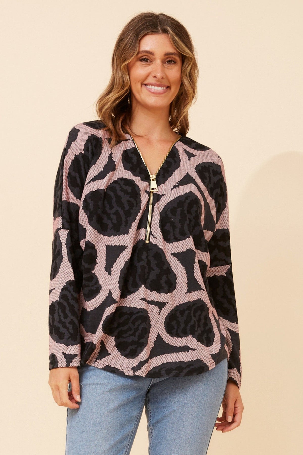 SUVI HEART PRINT TOP (Multi Red)