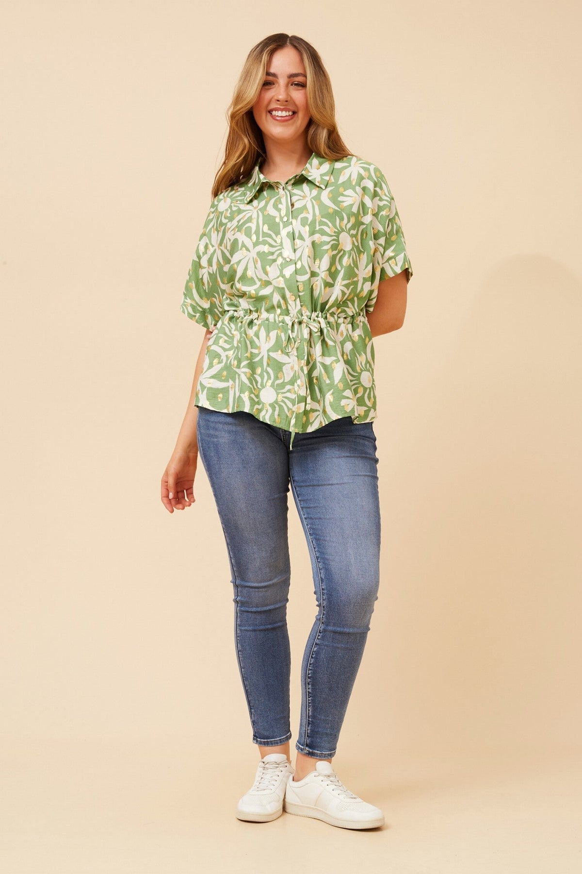 KAORU FOIL PRINT TOP (Black)