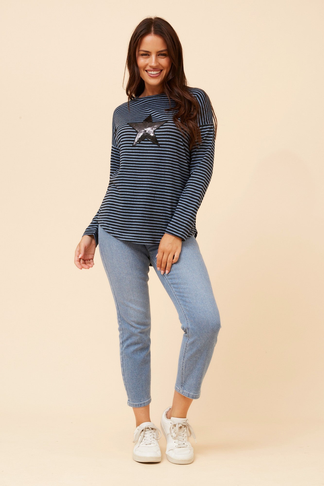 EVA SEQUIN STAR TOP (Blue)