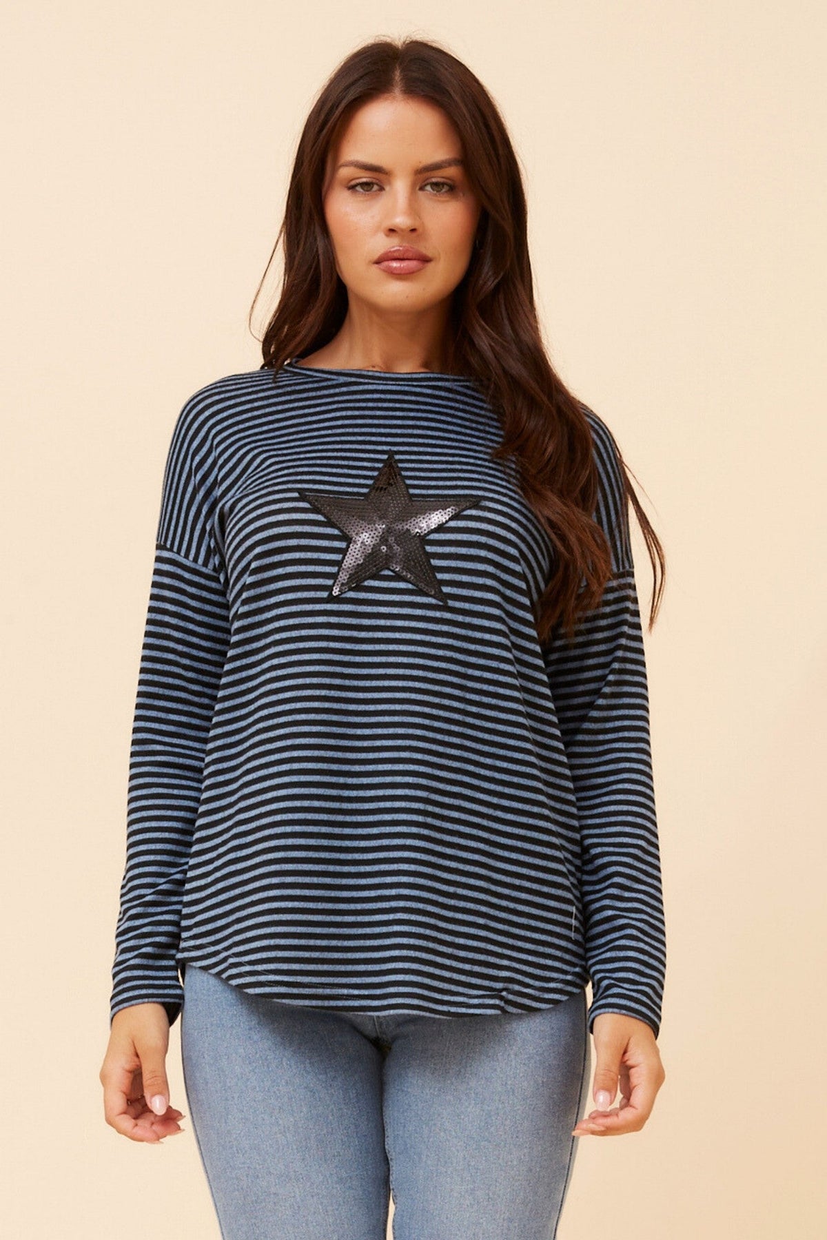 EVA SEQUIN STAR TOP (Blue)