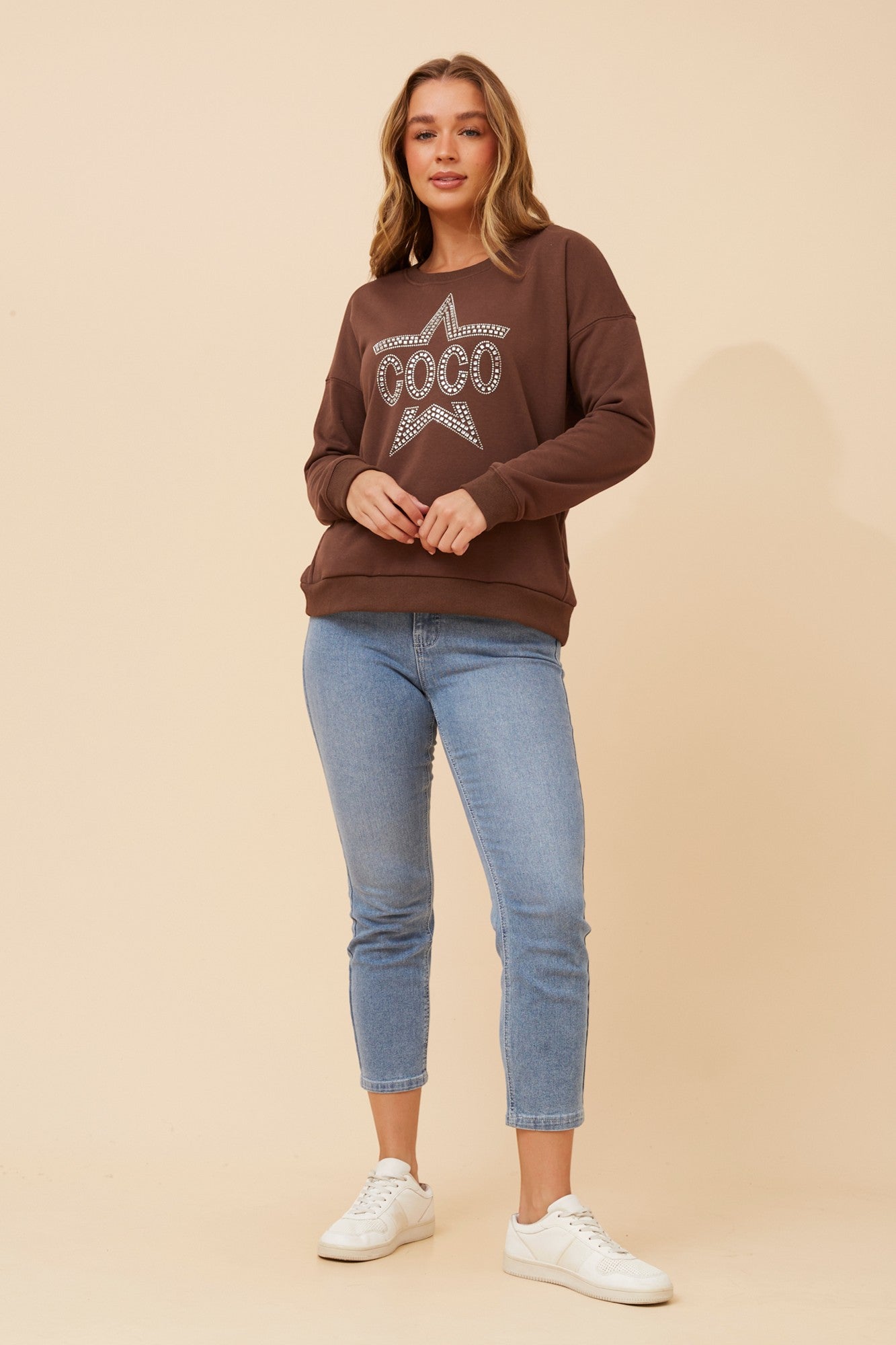 LUXE STAR PRINT TOP (Chocolate)