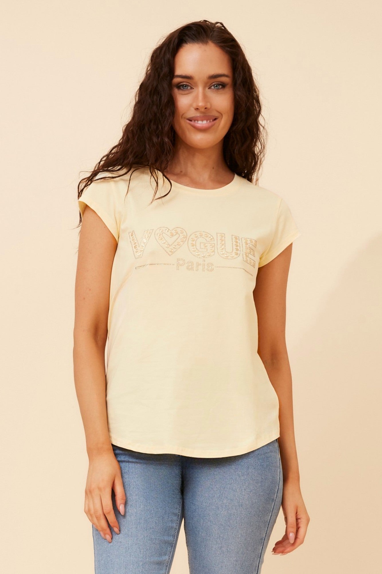 COCO EMBELLISHED T-SHIRT (Lemon Sorbet)