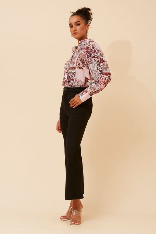 VELLE ABSTRACT PRINT SHIRT (Burgundy)