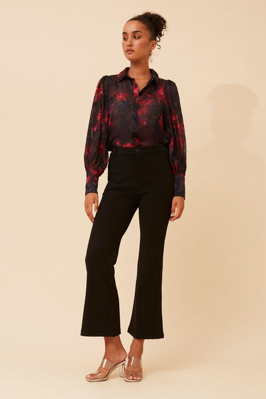 BELLE FLORAL PRINT SHIRT (Rich Red)