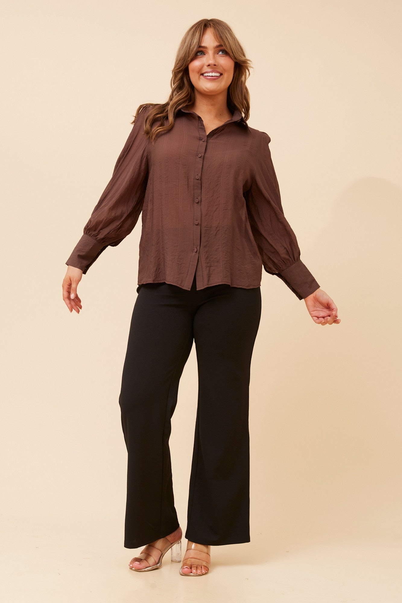 BELLE SOLID SHIRT (Navy)