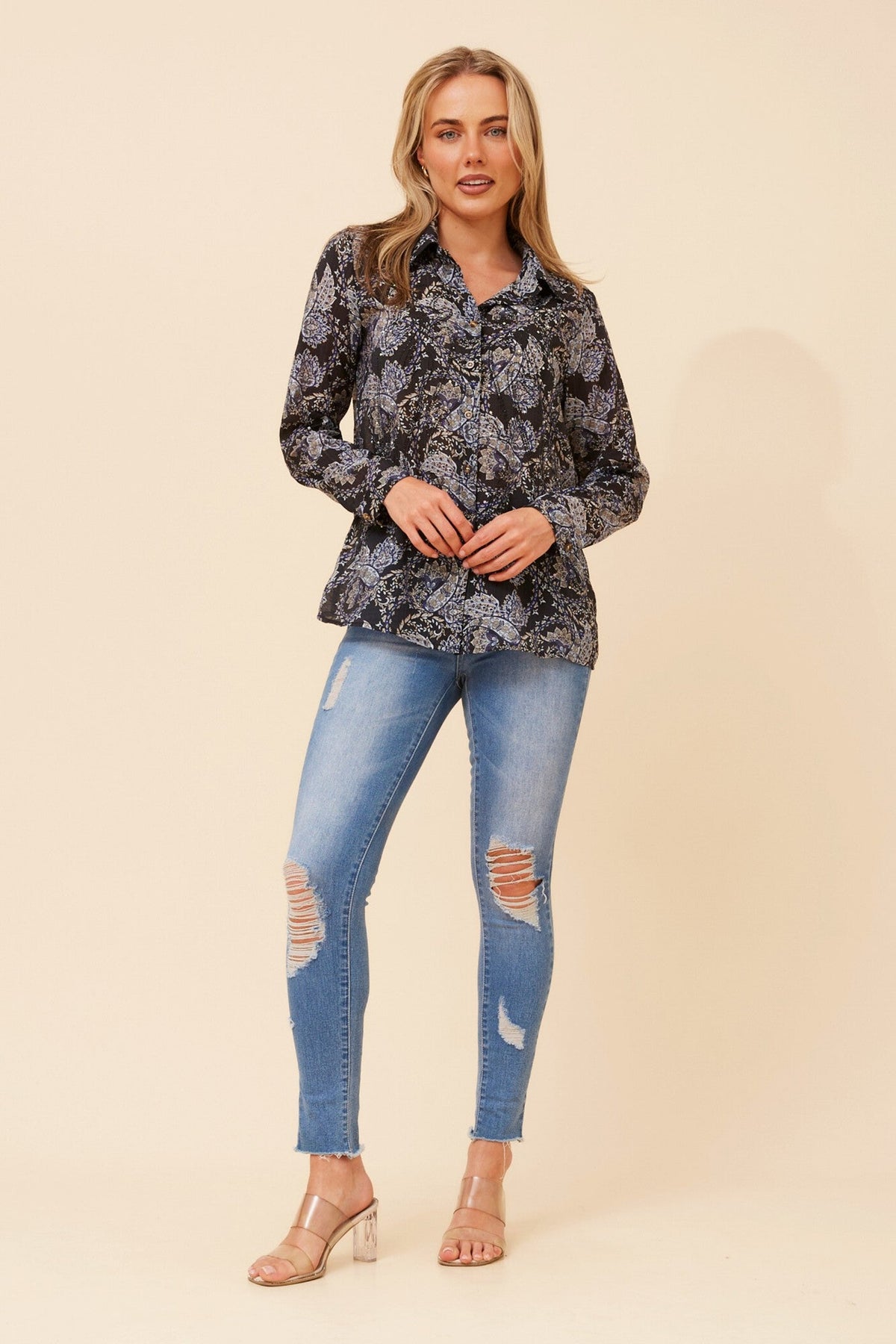 ORENDA PAISLEY PRINT SHIRT (Blue)