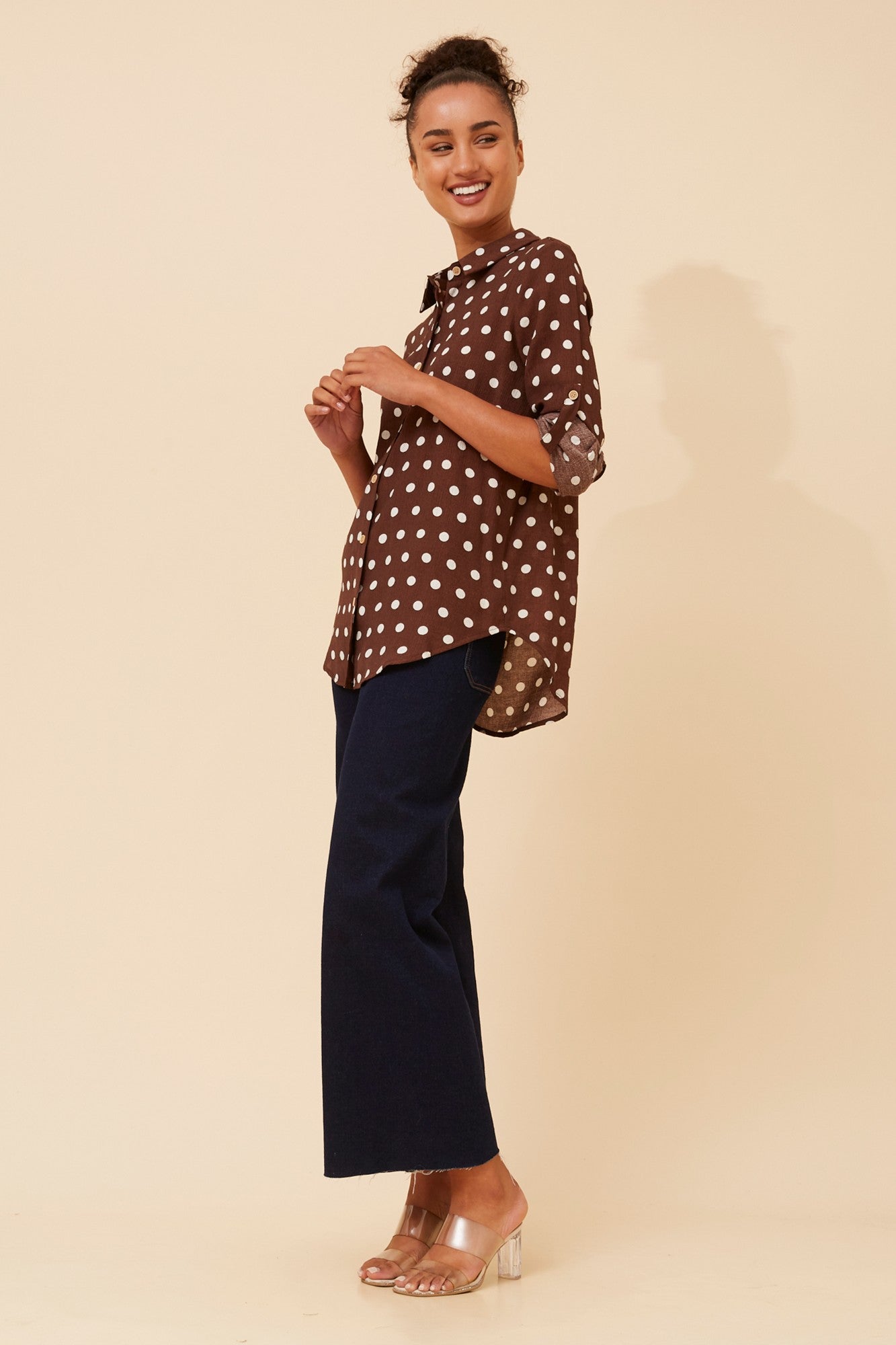 KLAUS POLKA DOT PRINT SHIRT (Black)