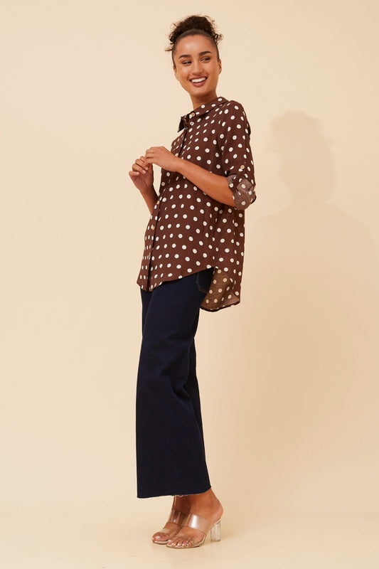 KLAUS POLKA DOT PRINT SHIRT (Black)