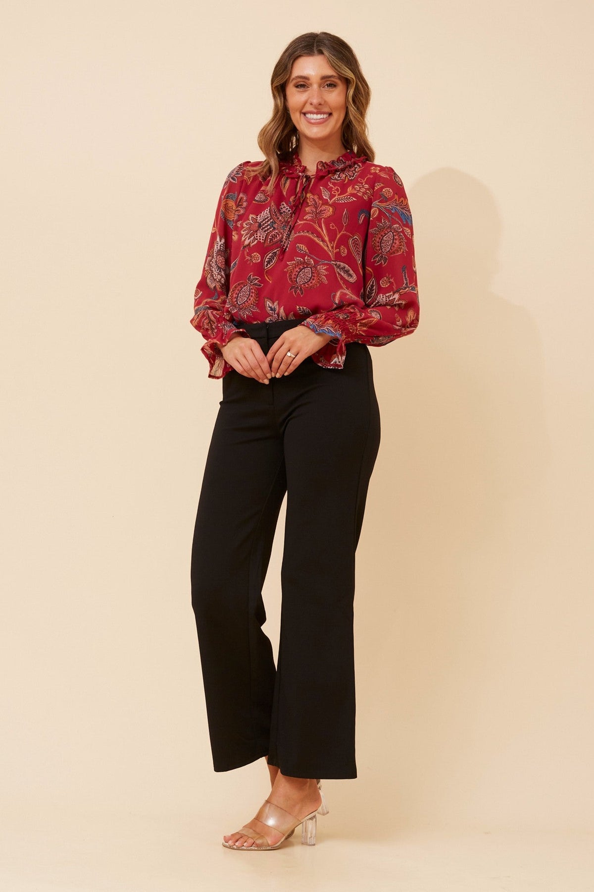 JOEL FLORAL PRINT BLOUSE (Multi Red)