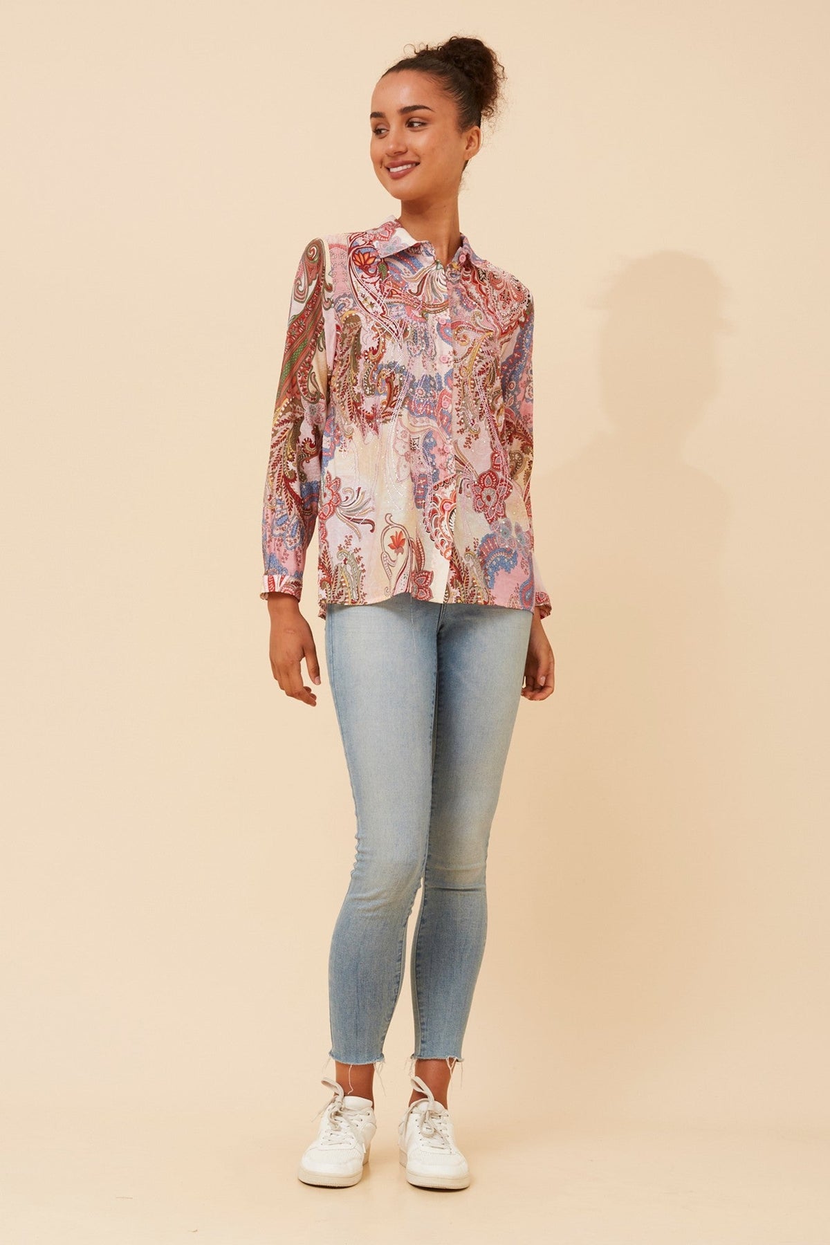 ORENDA ABSTRACT PRINT SHIRT (Multi Pink)