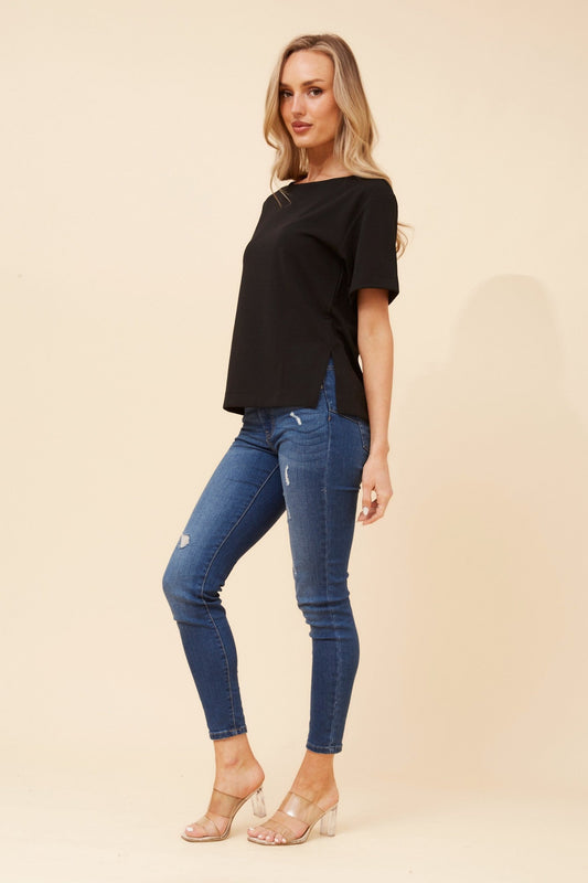 Caroline Morgan Australia HARWIN SOLID TOP (Black)
