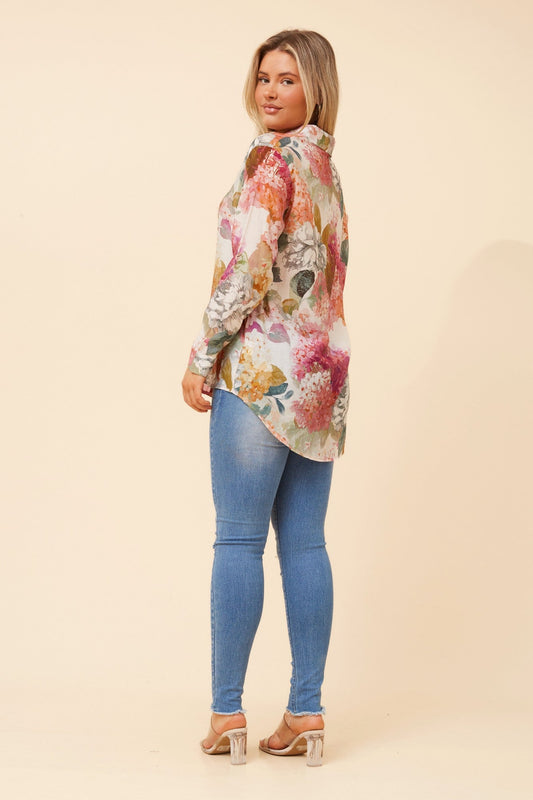 LIANI FLORAL SHIRT (Multi Pink)