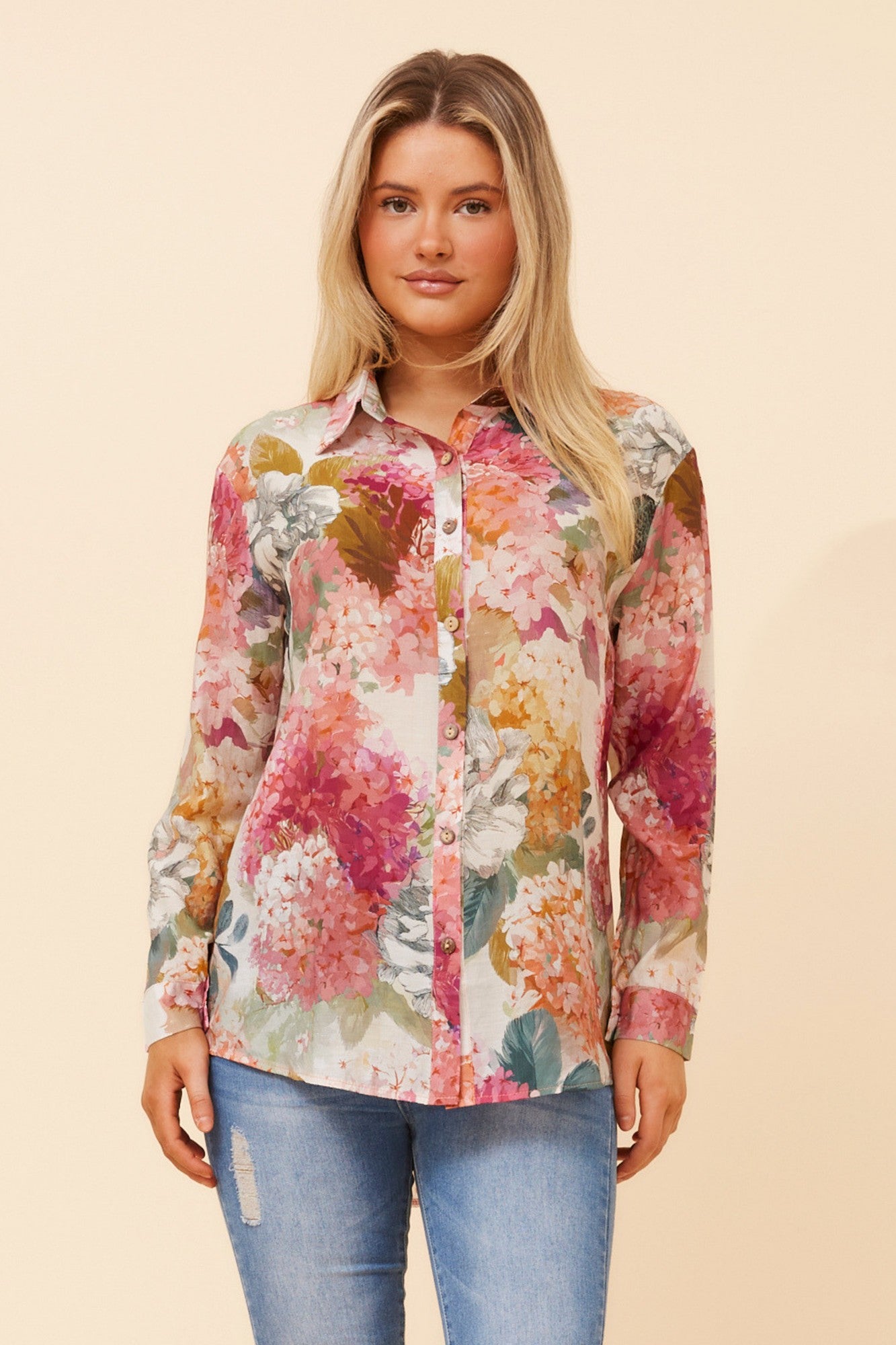 LIANI FLORAL SHIRT (Multi Pink)