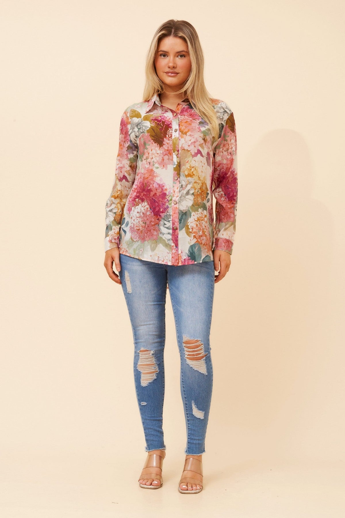 LIANI FLORAL SHIRT (Multi Pink)