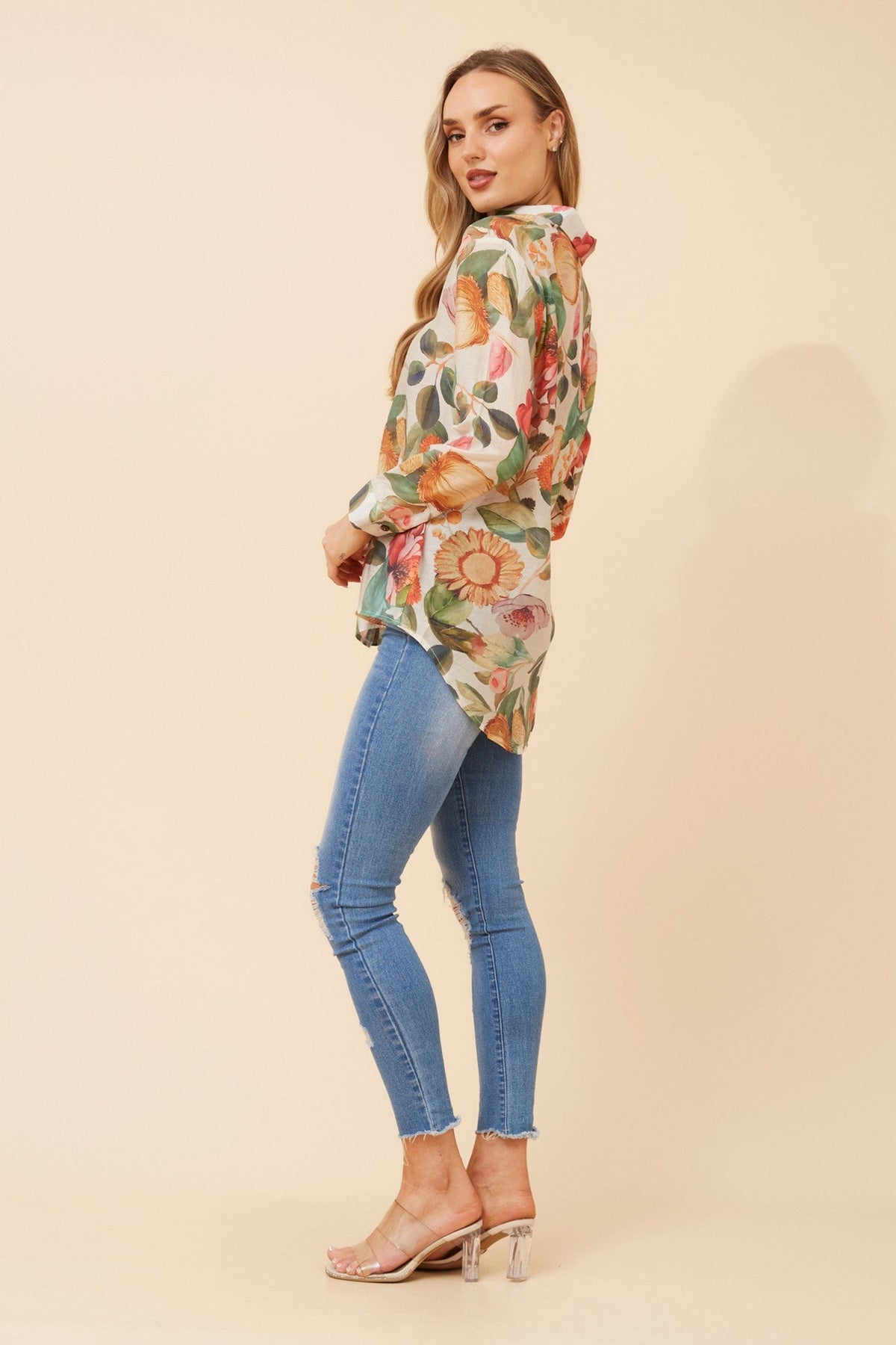LIANI FLORAL SHIRT (Multi Green)
