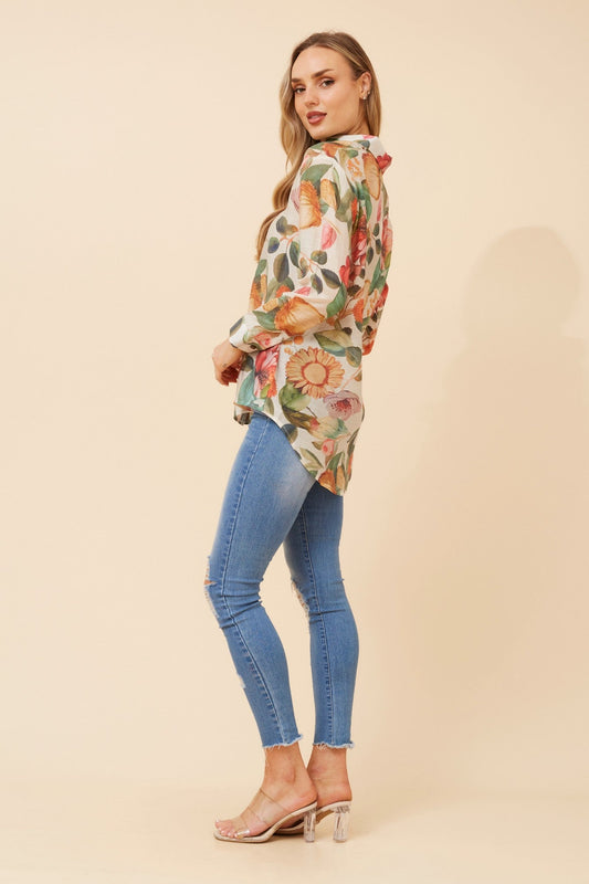 LIANI FLORAL SHIRT (Multi Green)
