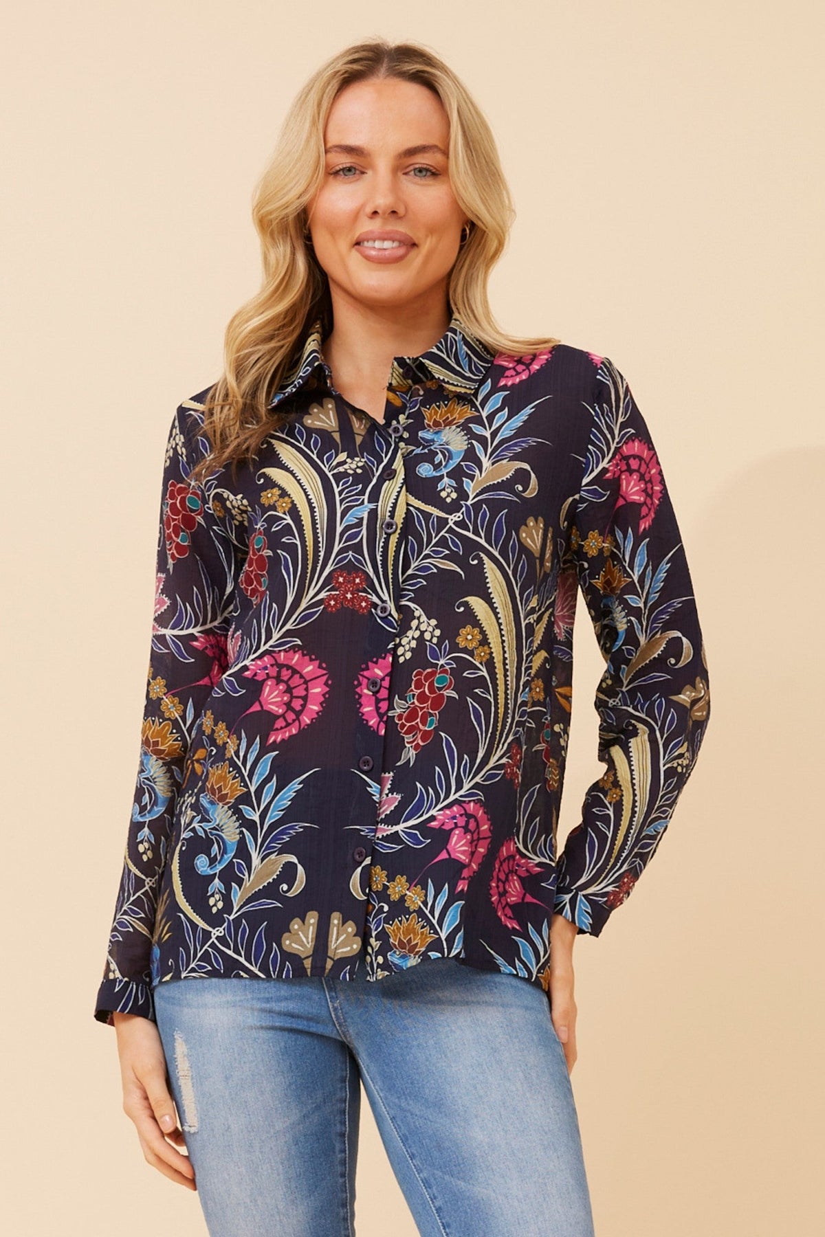 ORENDA FLORAL SHIRT (Navy)