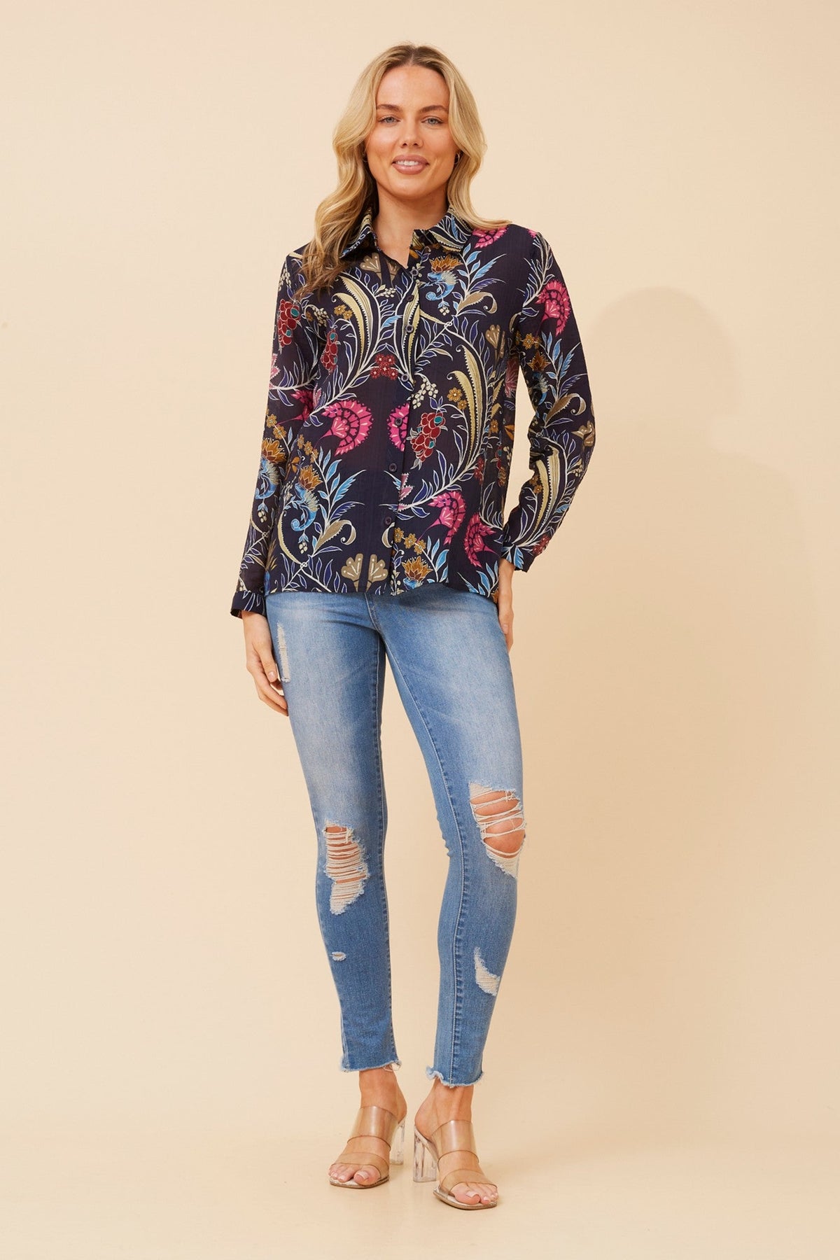 ORENDA FLORAL SHIRT (Navy)