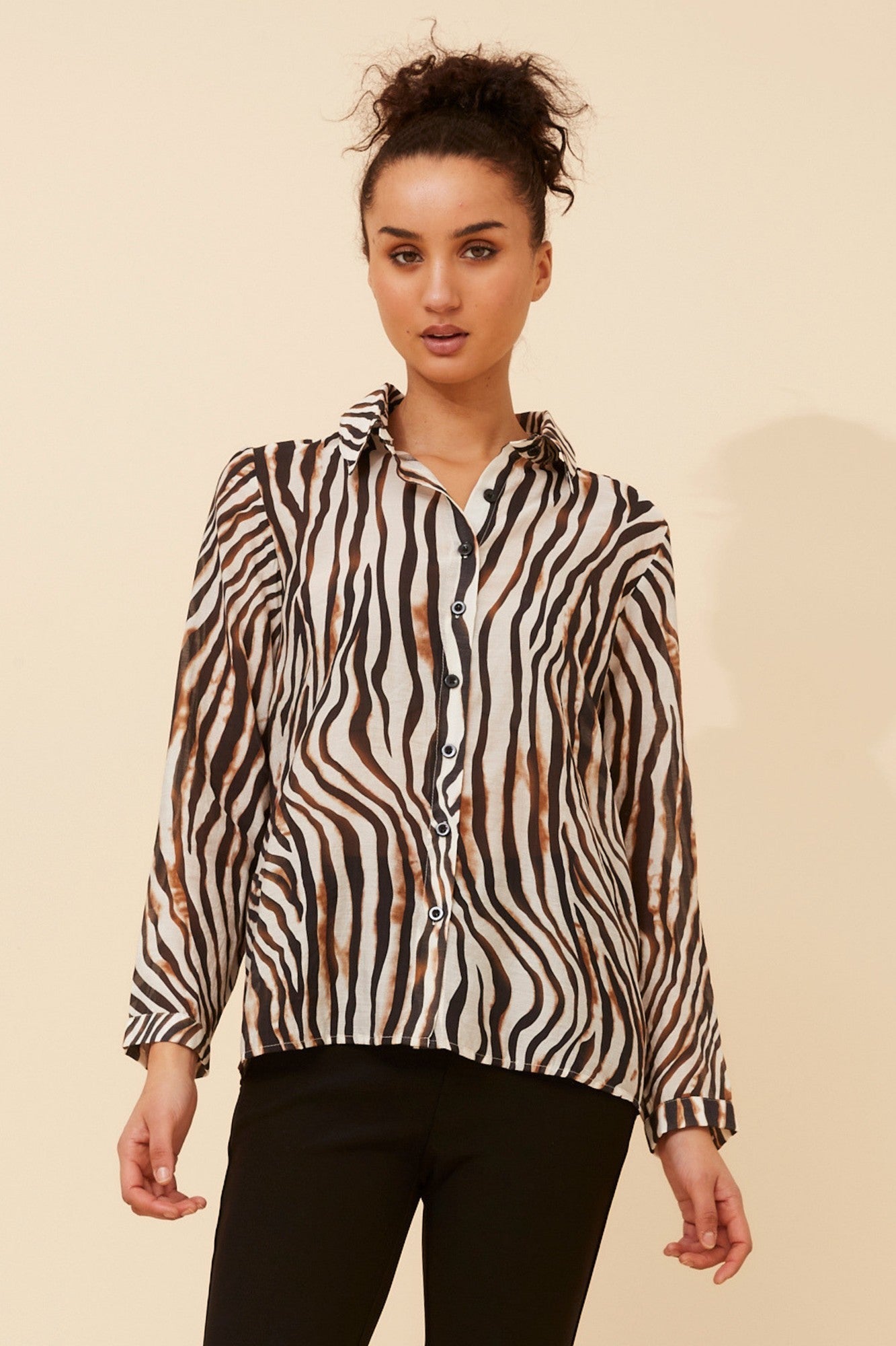 ORENDA ANIMAL PRINT SHIRT (Coffee)