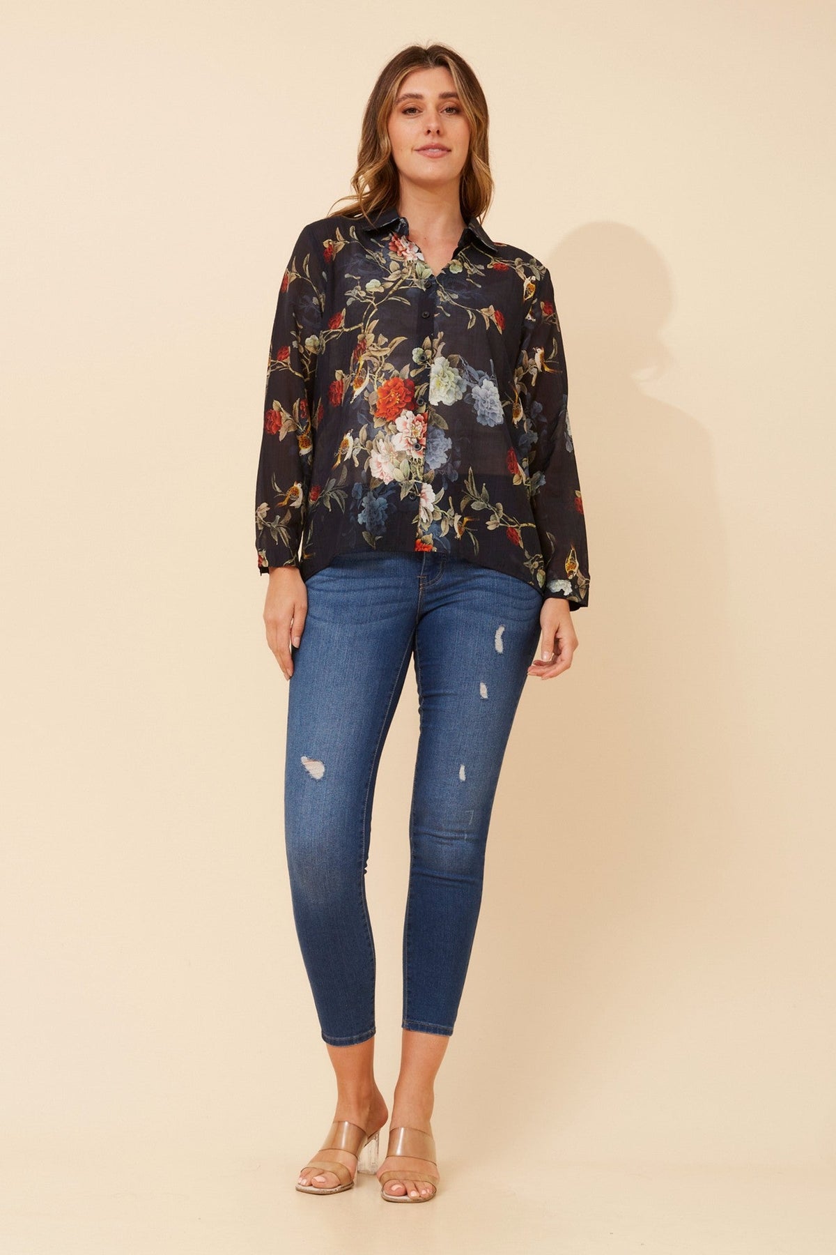 ORENDA FLORAL SHIRT (Multi Navy)