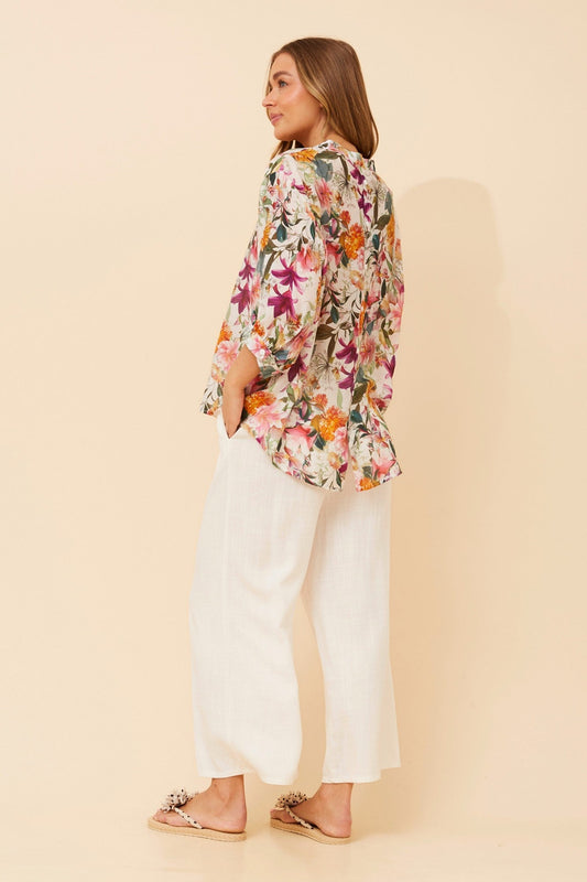 Caroline Morgan Australia BELINA FLORAL SHIRT (Multi Pink)