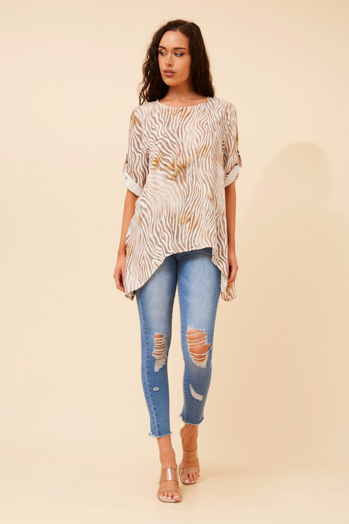 PREITA ANIMAL PRINT TOP (Multi Beige)