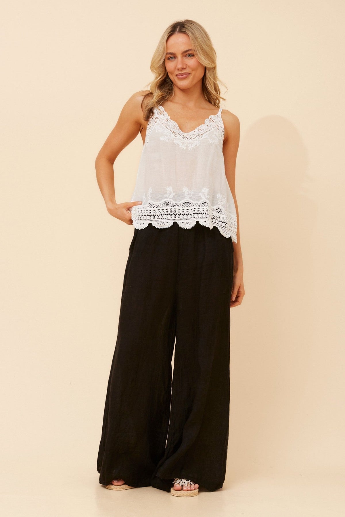 BURMA LACE EMBROIDERED TOP (White)