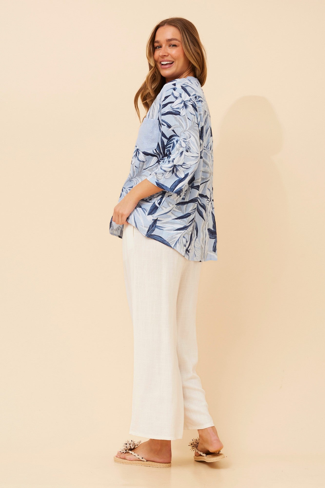 ROSETTA FLORAL TOP (Blue)