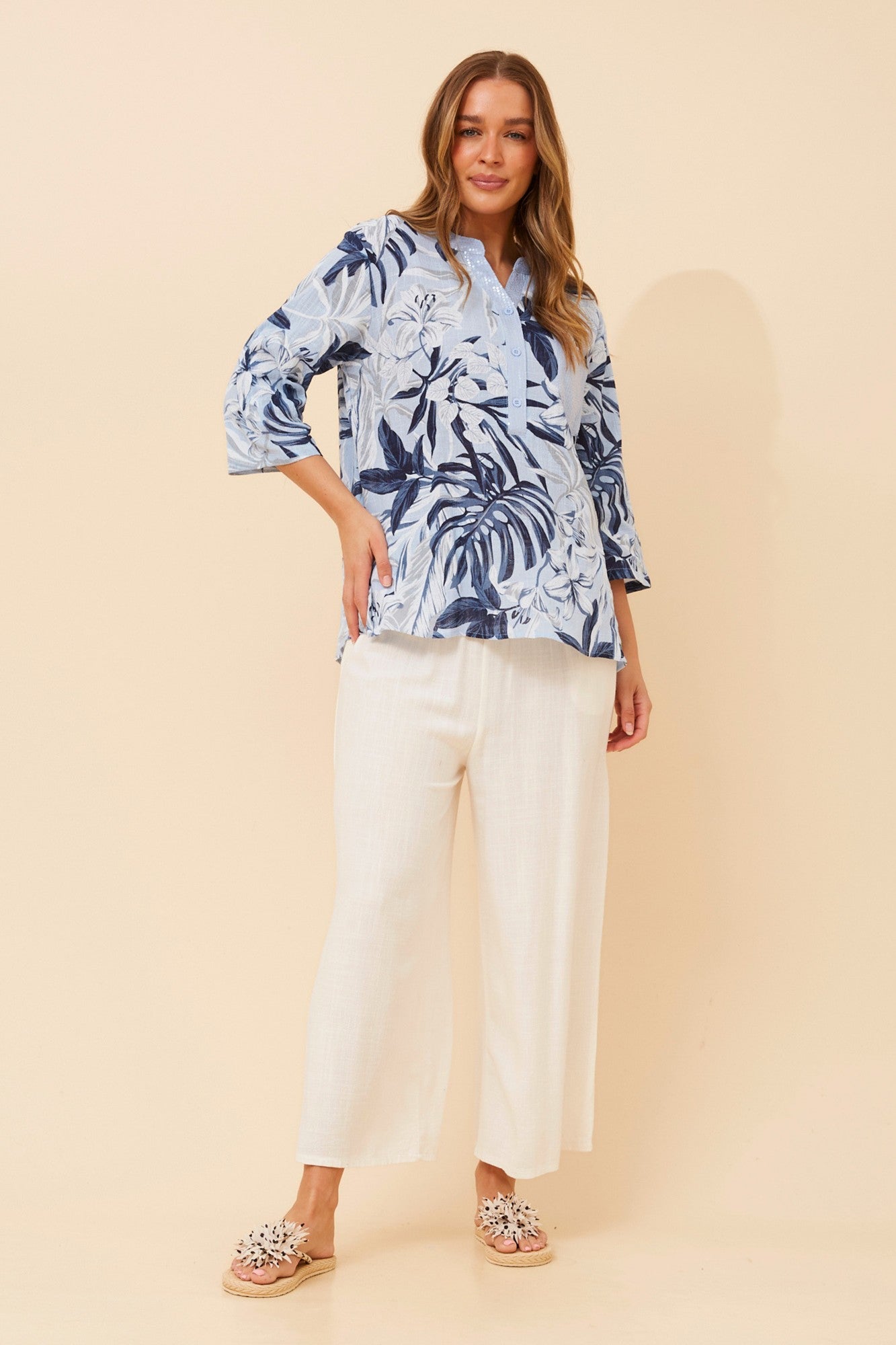 ROSETTA FLORAL TOP (Blue)