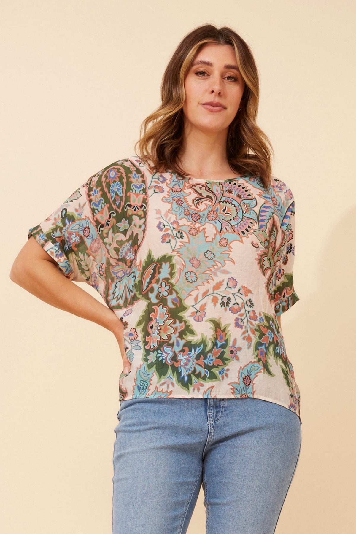 HENDRIX FLORAL TOP (Multi Blue)