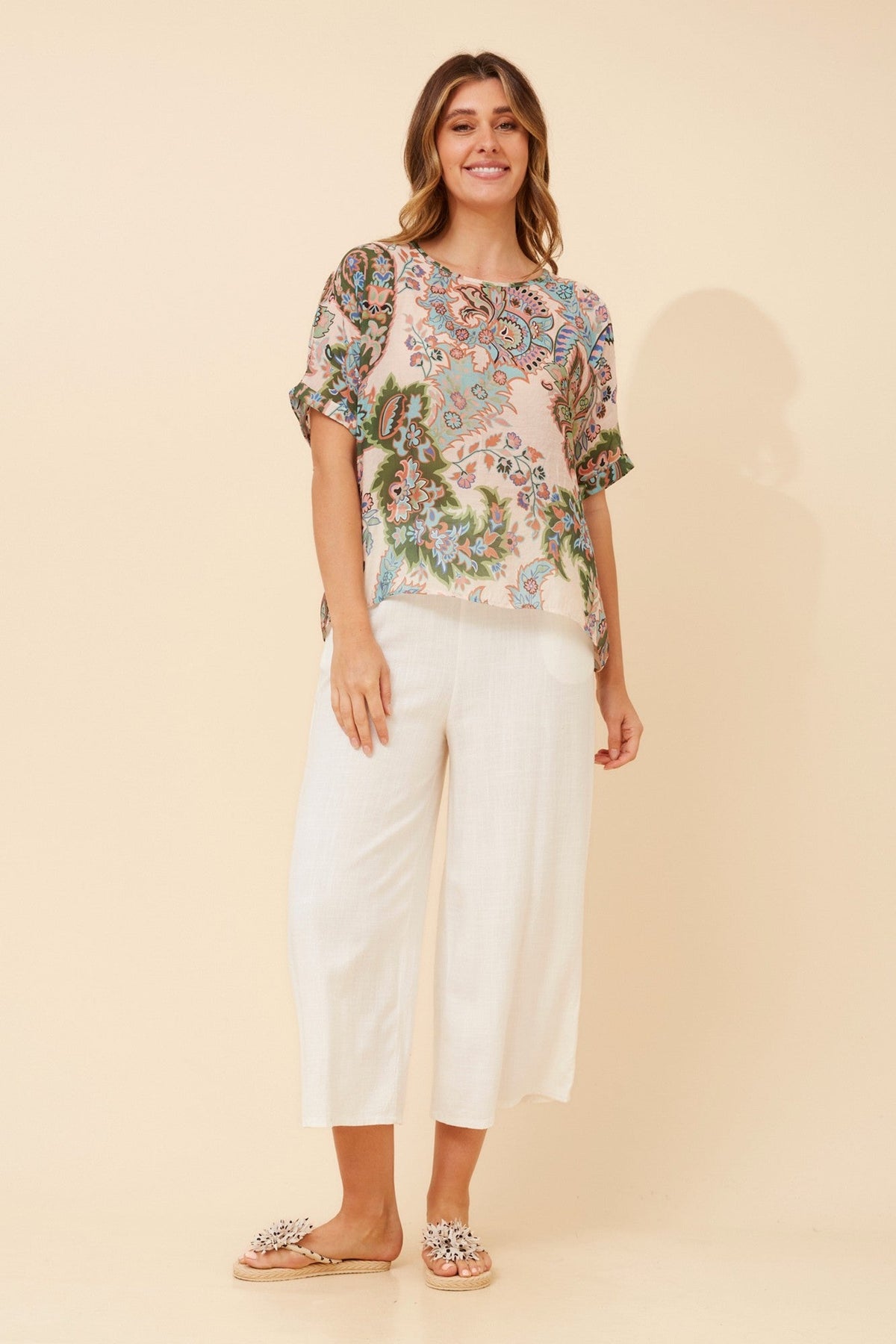 HENDRIX FLORAL TOP (Multi Blue)