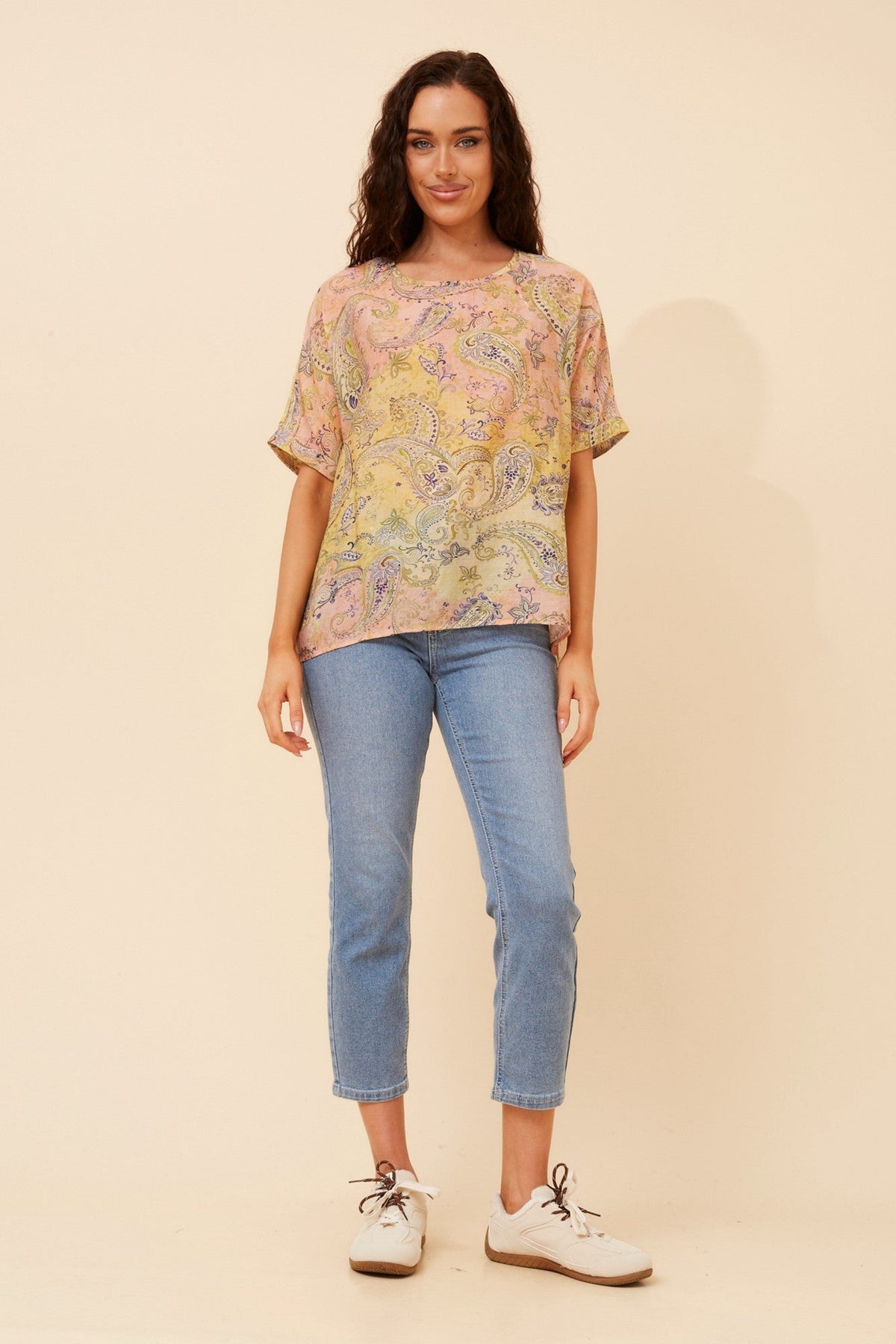 HENDRIX PAISLEY PRINT TOP (Multi Pink)