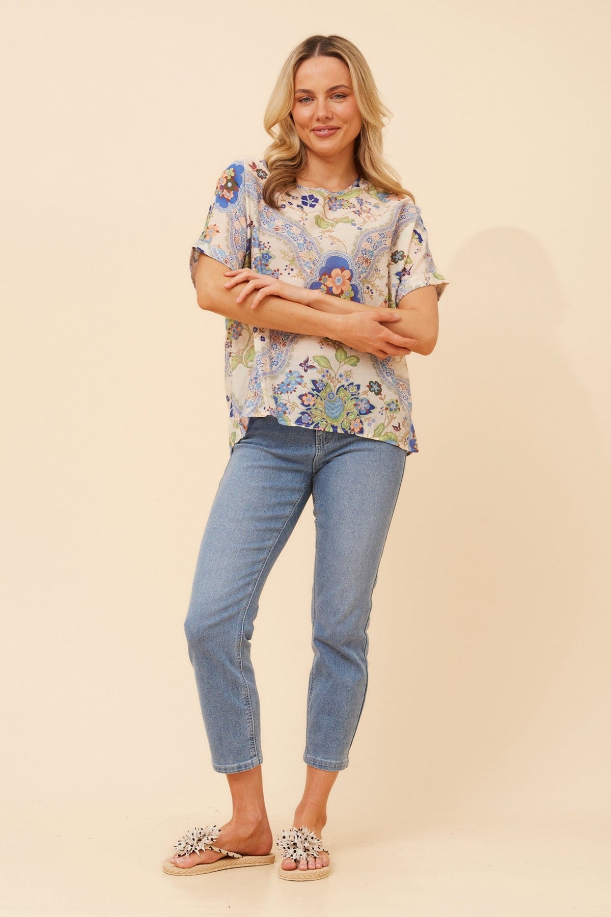 HENDRIX FLORAL TOP (Multi Green)
