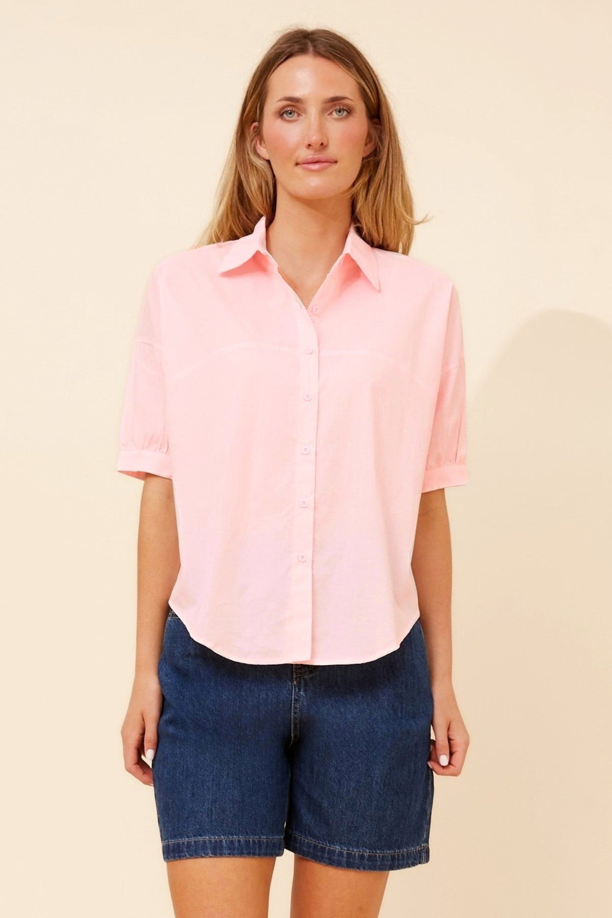 Caroline Morgan Australia WENDI SOLID SHIRT (Icy Blue)