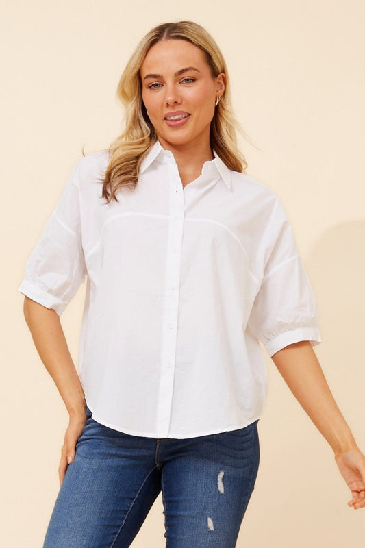 Caroline Morgan Australia WENDI SOLID SHIRT (White)