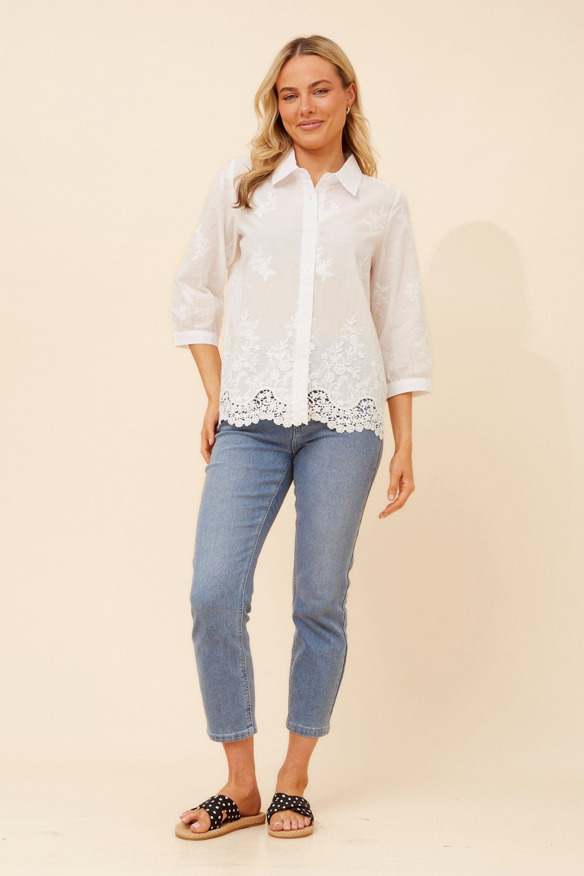 Caroline Morgan Australia KATYE CROCHET SHIRT (White)
