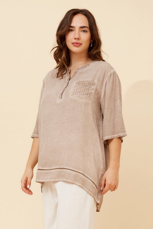 BOTTEGA MODA RAY SOLID TOP (Beige)