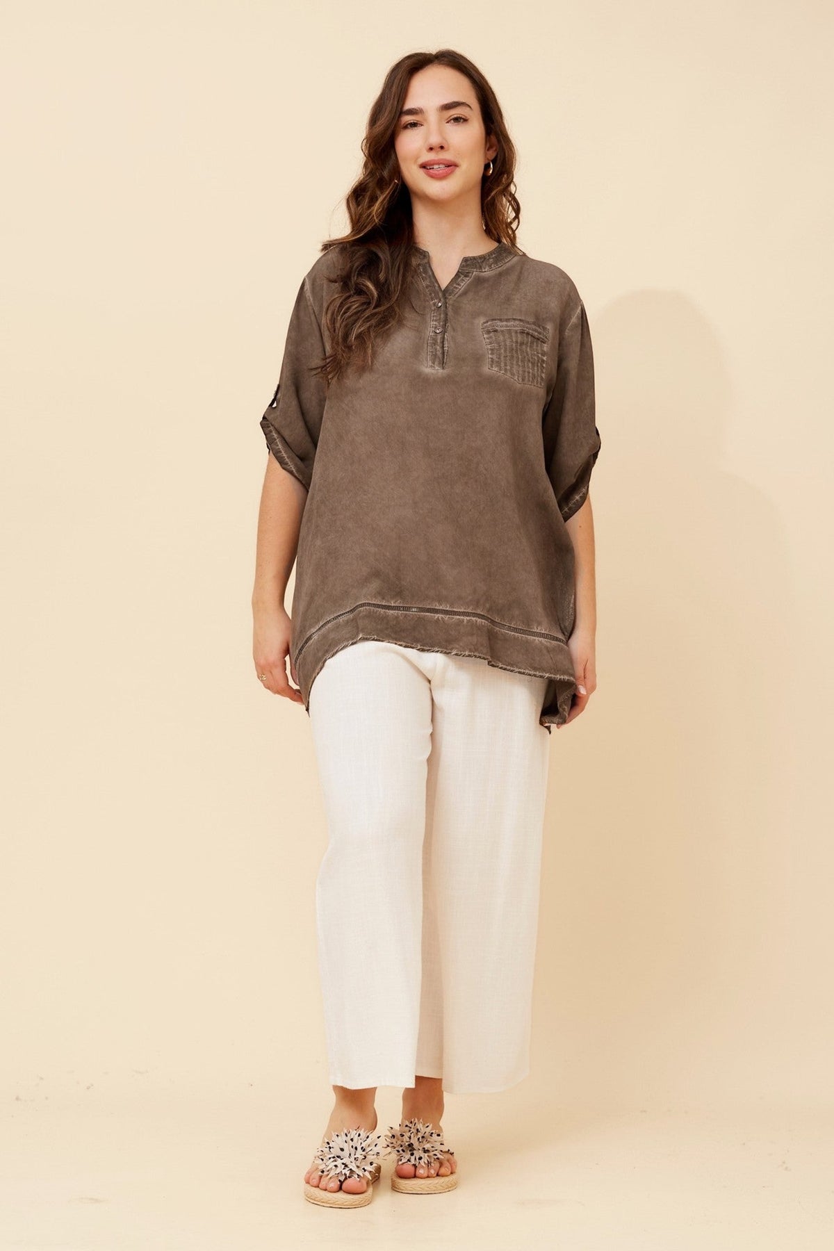 BOTTEGA MODA RAY SOLID TOP (Coffee)