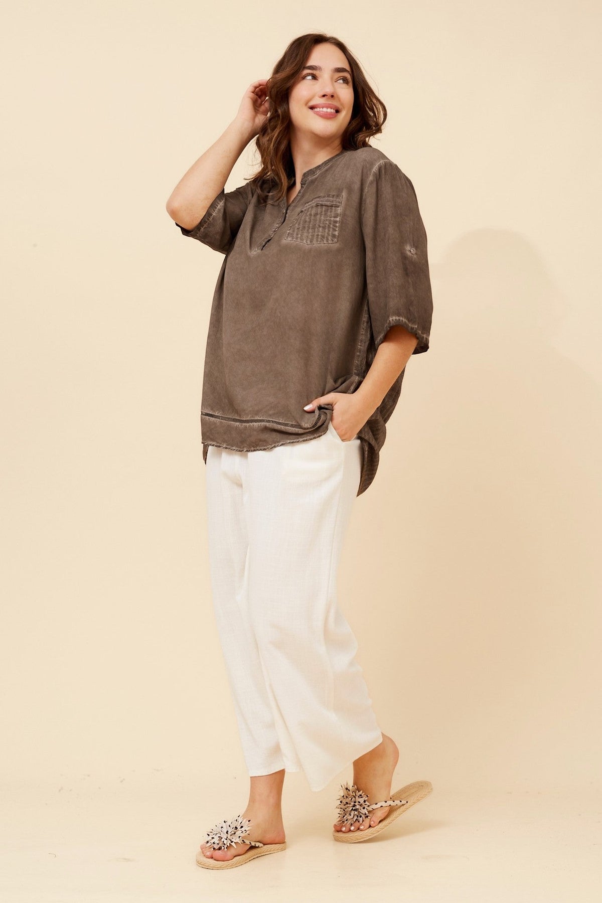 BOTTEGA MODA RAY SOLID TOP (Coffee)